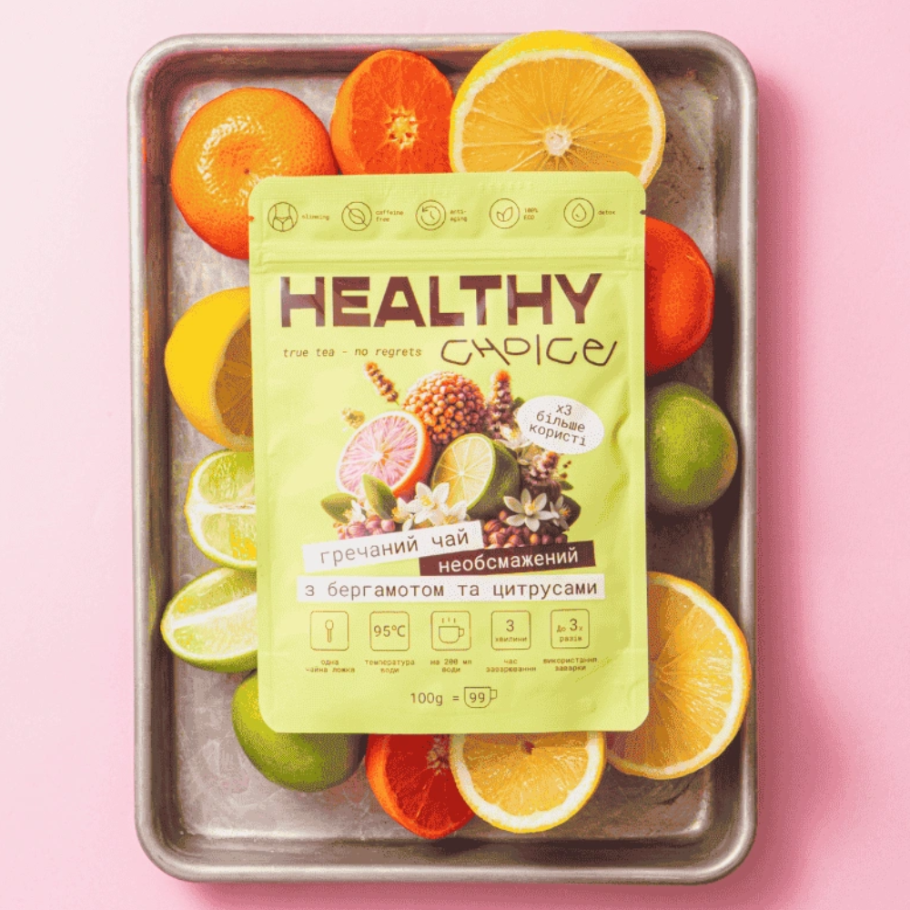 HEALTHY CHOICE Необсмажений гречаний чай з бергамотом та цитрусом 30g - фото №5